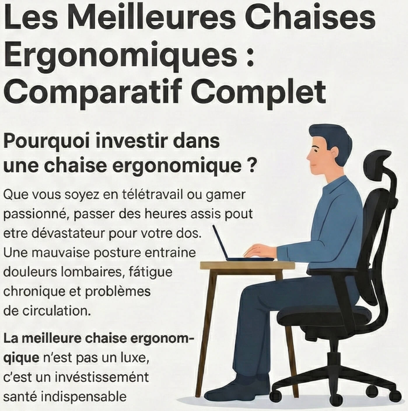 Meilleures chaises ergonomiques comparatif complet