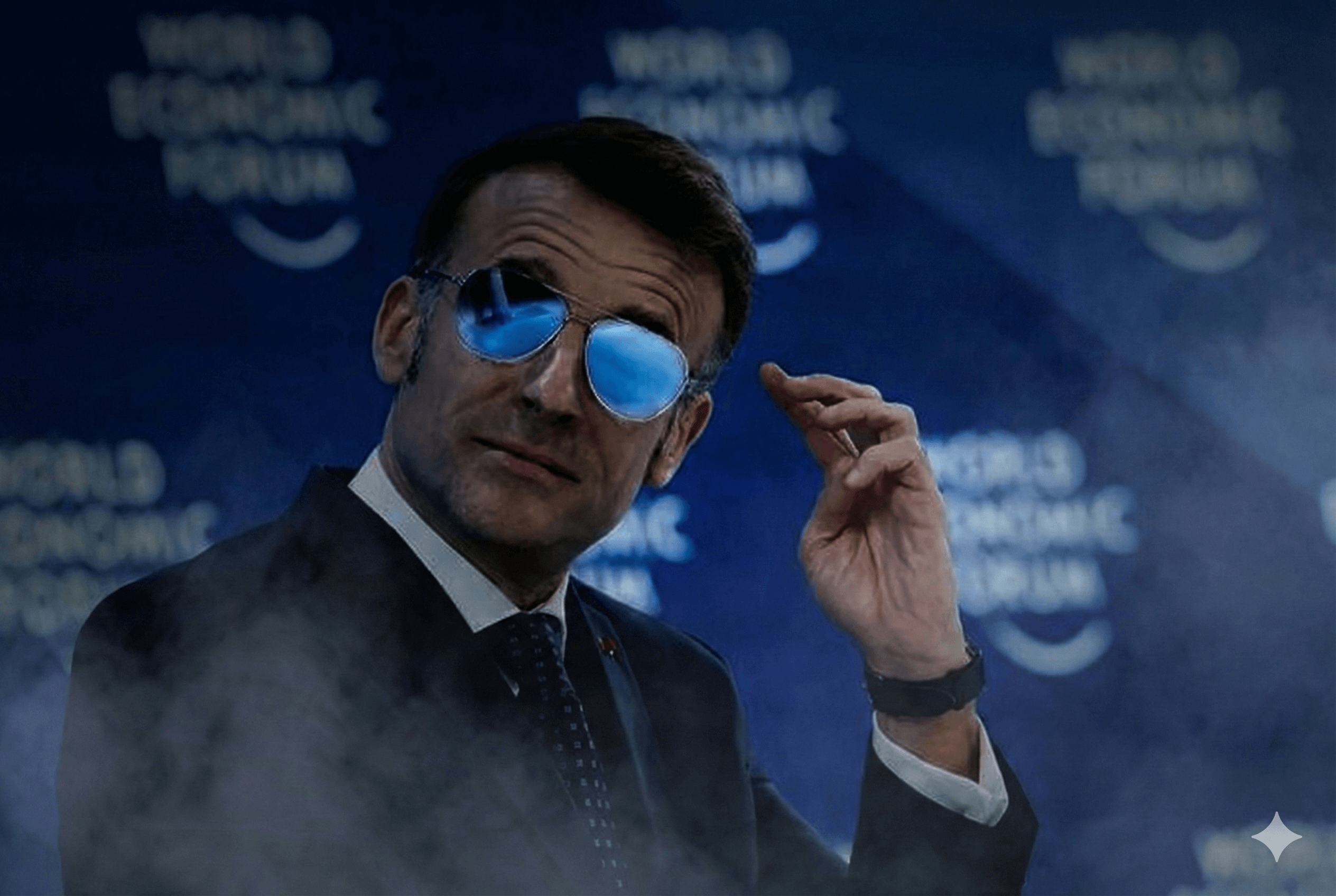 Lunettes Aviateur Macron à Davos - Style Top Gun
