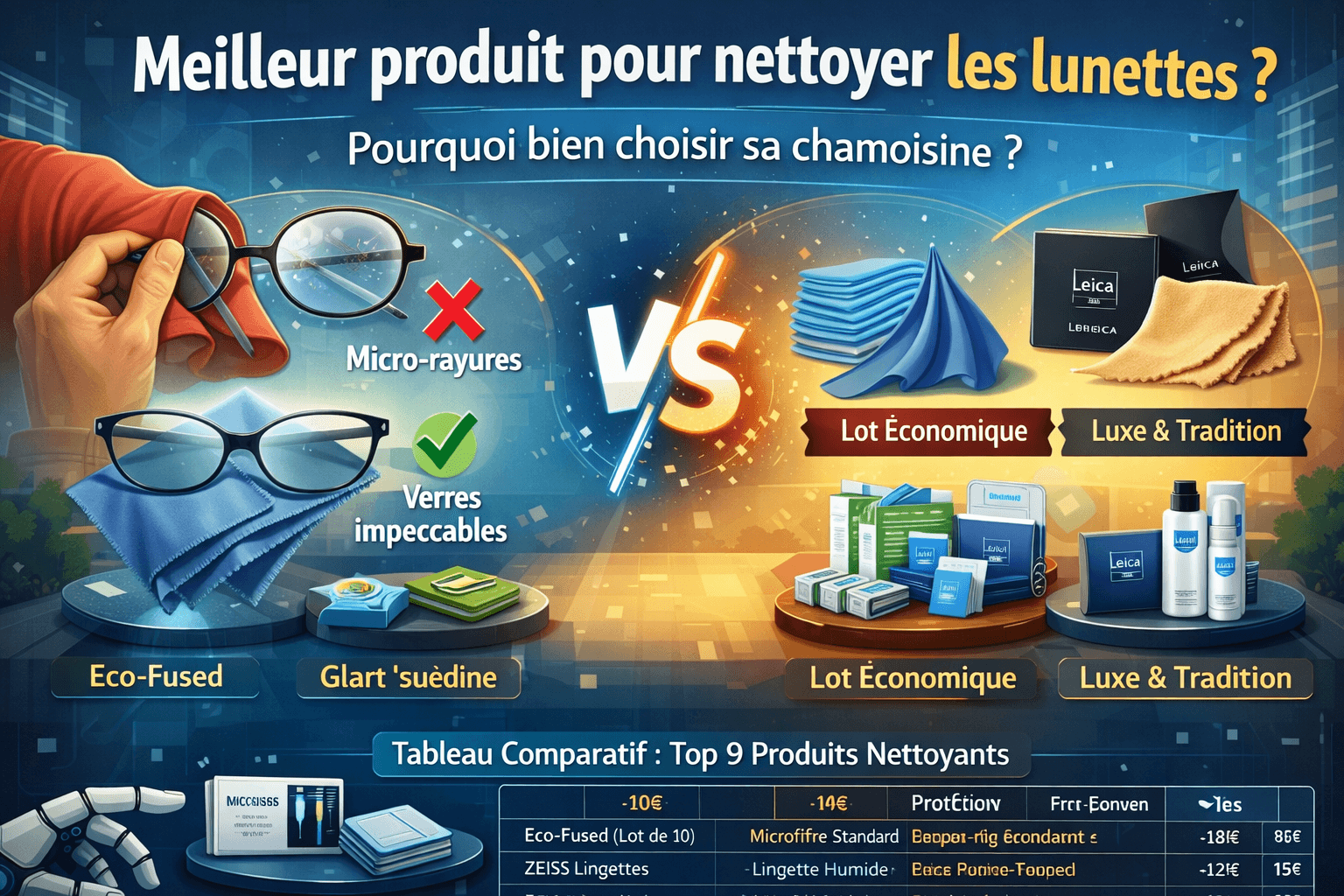 Meilleur produit pour nettoyer les lunettes