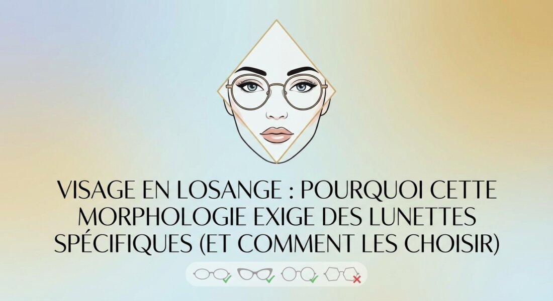 Visage en Losange : Pourquoi Cette Morphologie Exige des Lunettes Spécifiques (et Comment les Choisir)