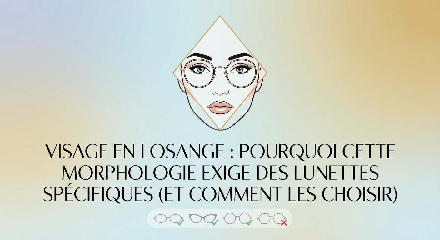 Visage en Losange : Pourquoi Cette Morphologie Exige des Lunettes Spécifiques (et Comment les Choisir)