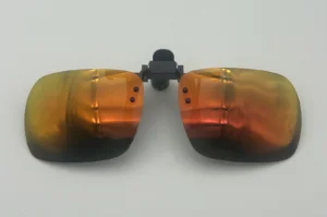 Clip Lunettes de Soleil Carré — Verres Or Miroir Polarisés