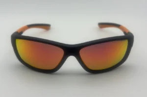 Lunettes de Soleil Ado Noir Orange — Verres Orange Miroir Polarisés