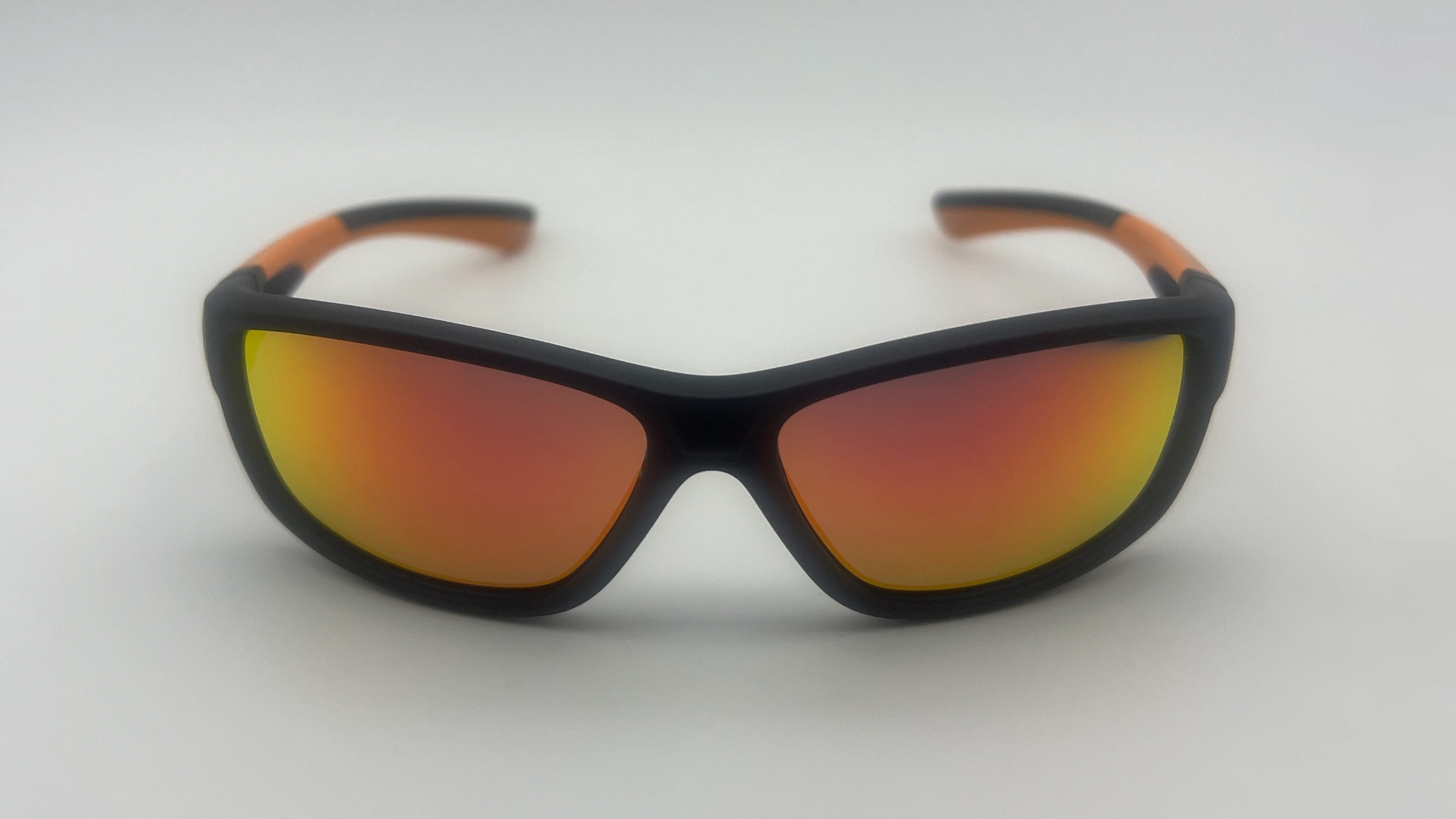 Lunettes de Soleil Ado Noir Orange — Verres Orange Miroir Polarisés