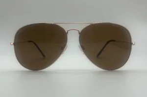 Lunettes de Soleil Aviateur Or Rose — Verres Beige Polarisés