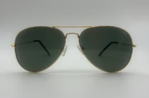 Lunettes de Soleil Aviateur Or — Verres Verts Polarisés