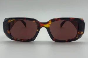 Lunettes de Soleil Carrées Écaille — Verres Marron
