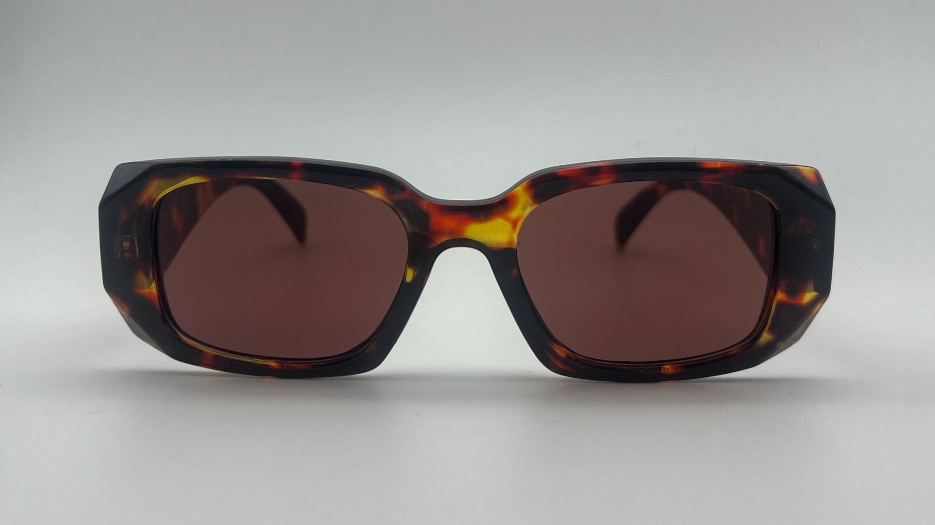 Lunettes de Soleil Carrées Écaille — Verres Marron