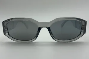 Lunettes de Soleil Carrées Gris Transparent — Verres Gris