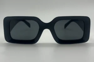 Lunettes de Soleil Carrées Noir — Verres Noirs