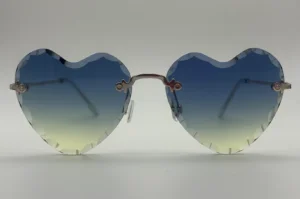 Lunettes de Soleil Coeur Sans Monture — Verres Bleu Dégradé