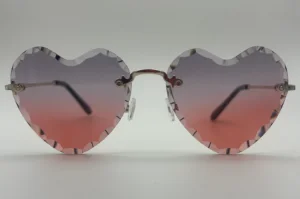 Lunettes de Soleil Coeur Sans Monture — Verres Rose Dégradé