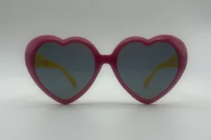 Lunettes de Soleil Enfant Coeur Rose — Verres Noirs Polarisés