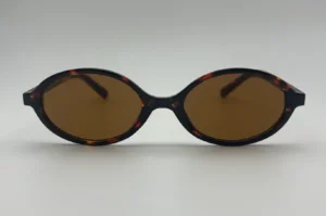 Lunettes de Soleil Ovales Écaille — Verres Marron