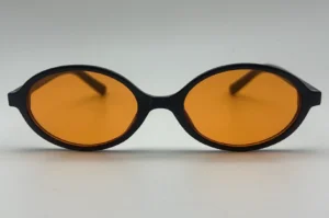Lunettes de Soleil Ovales Noir — Verres Jaune
