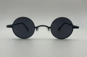 Lunettes de Soleil Rondes Noir — Verres Noirs