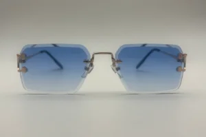Lunettes de Soleil Sans Monture — Verres Bleu Dégradé Polarisés