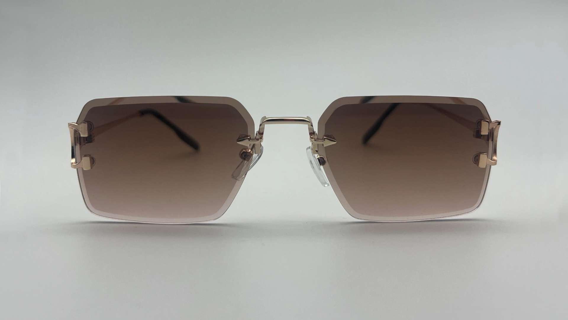 Lunettes de Soleil Sans Monture — Verres Marron Dégradé Polarisés