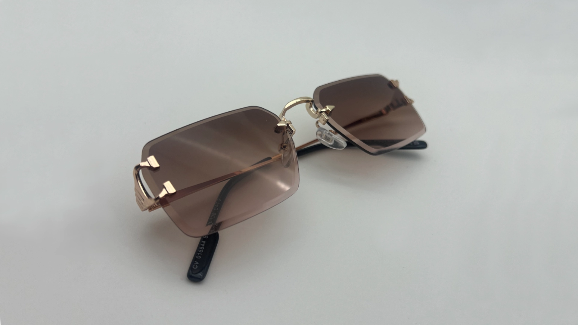 Lunettes de Soleil Sans Monture — Verres Marron Dégradé Polarisés – Image 4