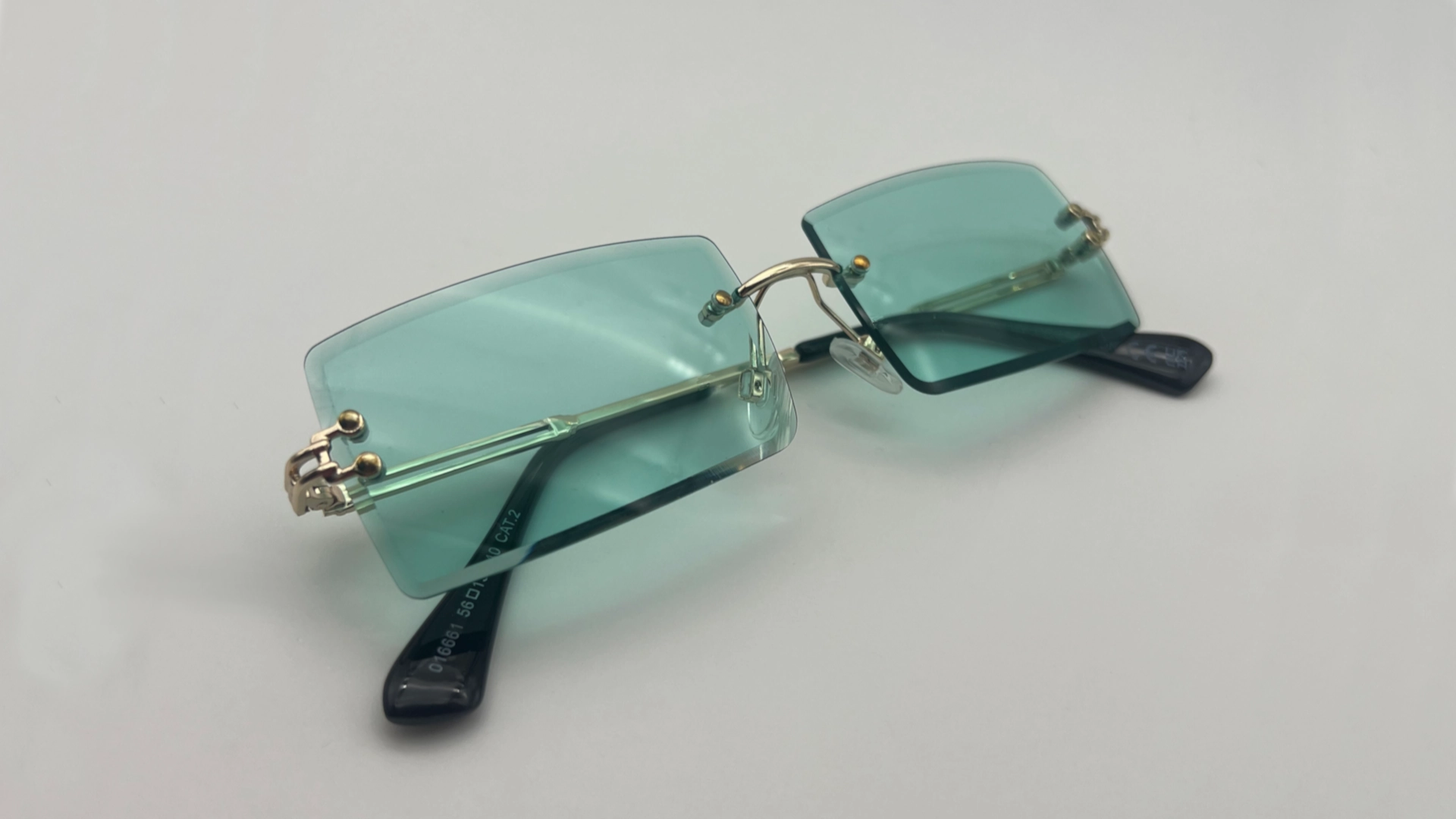 Lunettes de Soleil Sans Monture — Verres Vert d’Eau – Image 4