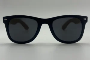 Lunettes de Soleil Style Wayfarer Noir — Branches Bois Polarisés