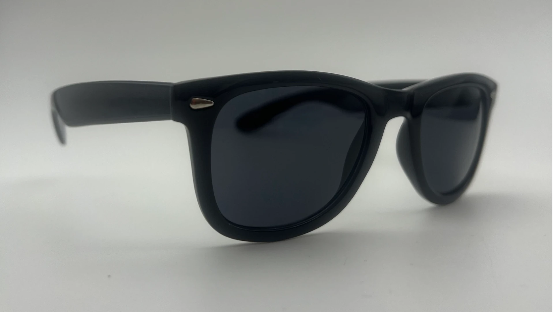 Lunettes de Soleil Style Wayfarer Noir Mat — Verres Fumés Polarisés – Image 2