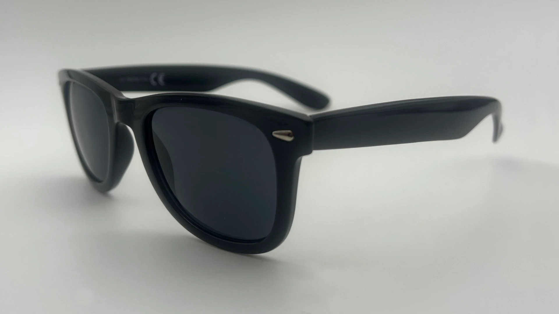Lunettes de Soleil Style Wayfarer Noir Mat — Verres Fumés Polarisés – Image 3