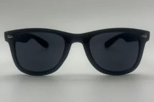 Lunettes de Soleil Style Wayfarer Noir Mat — Verres Fumés Polarisés