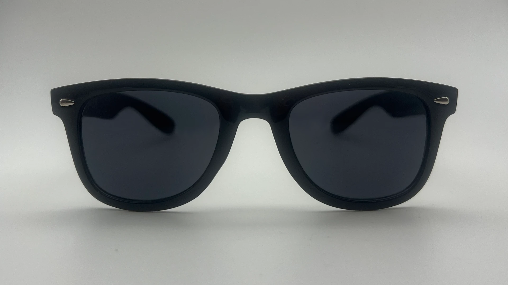Lunettes de Soleil Style Wayfarer Noir Mat — Verres Fumés Polarisés